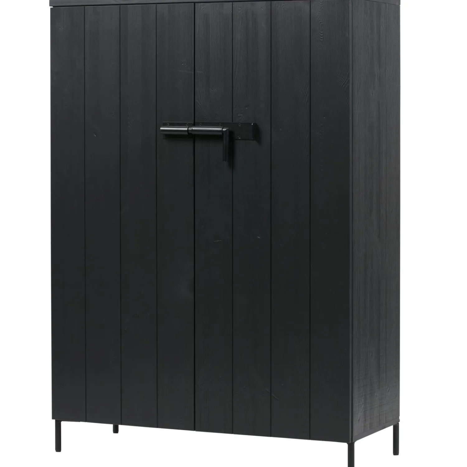 Sale WOOOD Bruut 2-deurs kast grenen geborsteld diepzwart