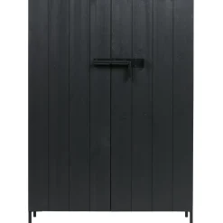 Sale WOOOD Bruut 2-deurs kast grenen geborsteld diepzwart