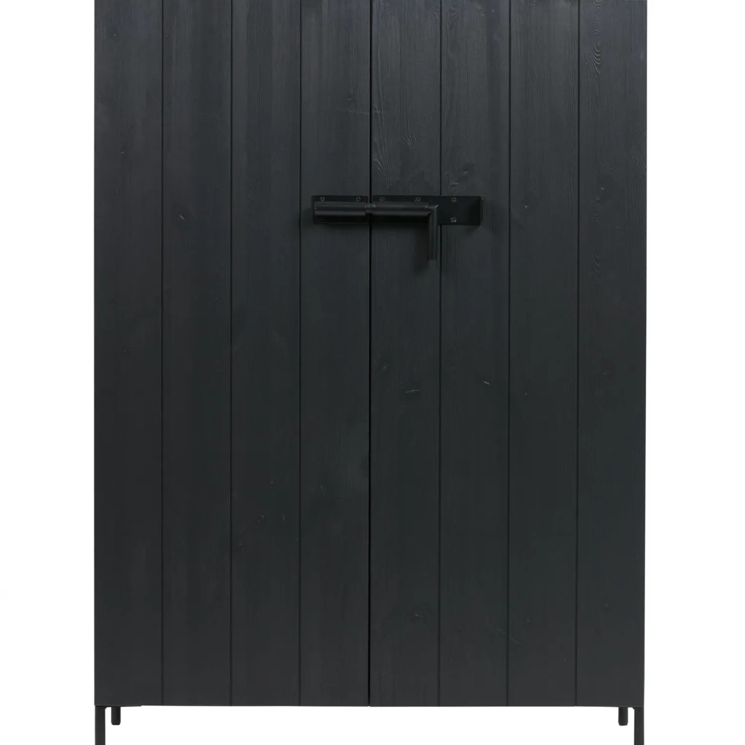 Sale WOOOD Bruut 2-deurs kast grenen geborsteld diepzwart