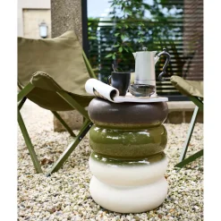 Best WOOOD Bulb bijzettafel keramiek groen 44x34ø cm