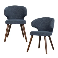 New WOOOD Cape eetkamerstoel gemeleerde stof blauw