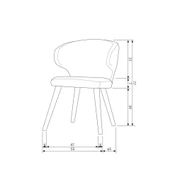 New WOOOD Cape eetkamerstoel gemeleerde stof blauw