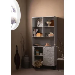 Online WOOOD Carved Organic 2-deurs opbergkast mist