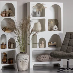 Online WOOOD Caz vakkenkast breed wit