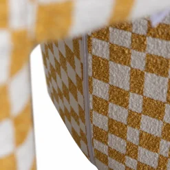 Outlet WOOOD Charlie gestoffeerde kruk ruit dessin Geel