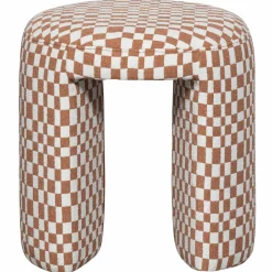 WOOOD Charlie gestoffeerde kruk ruit dessin Oranje