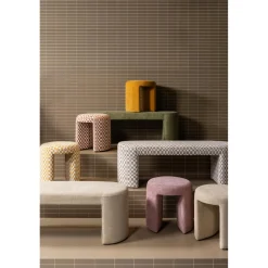 Outlet WOOOD Charlie gestoffeerde kruk Blush