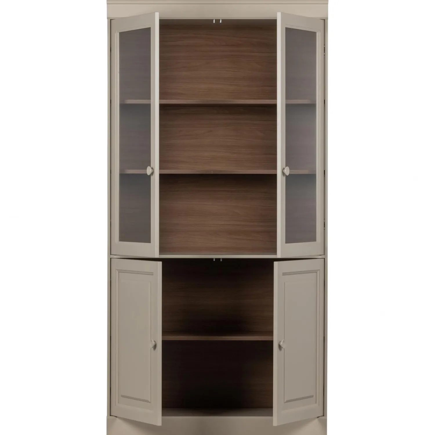 New WOOOD Chow 4-deurs vitrinekast grenen dakargrau