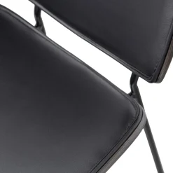 Sale WOOOD Close In eetkamerstoel leerlook/hout zwart