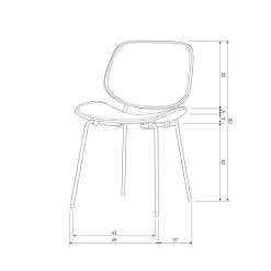 Sale WOOOD Close In eetkamerstoel leerlook/hout zwart