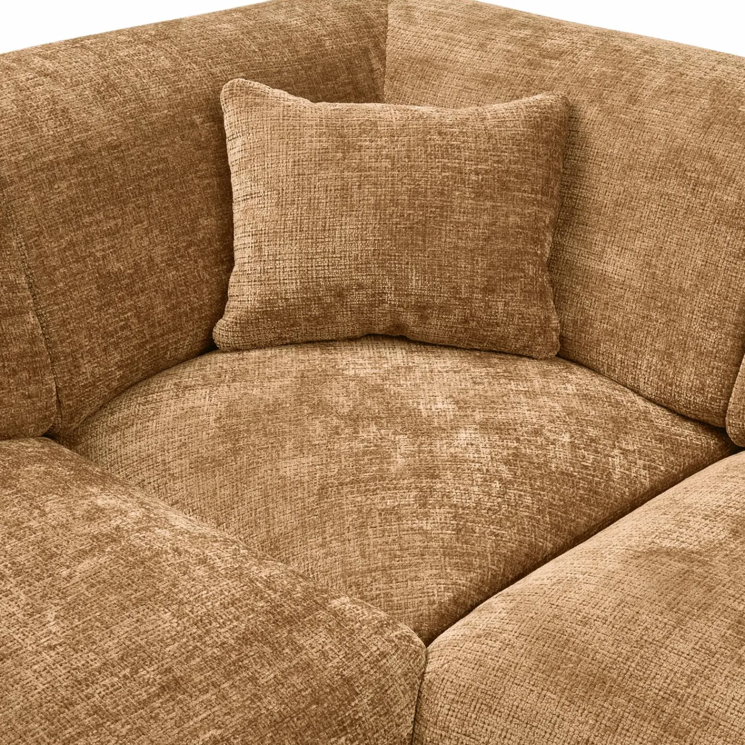 Discount WOOOD Cloud hoekbank links geweven chenille Honinggeel