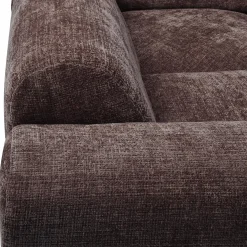 Hot WOOOD Cloud hoekbank links geweven chenille Warm bruin