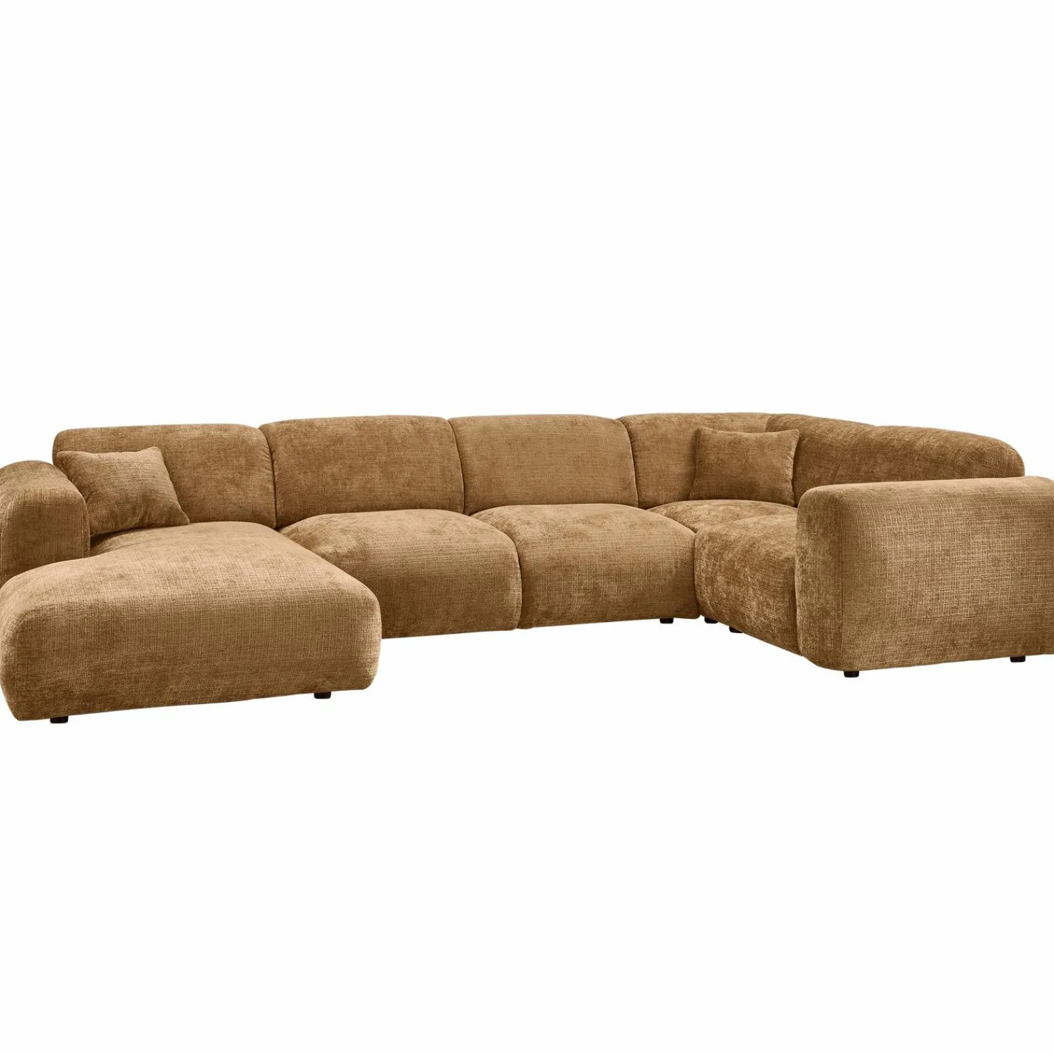 Online WOOOD Cloud hoekbank rechts geweven chenille Honinggeel