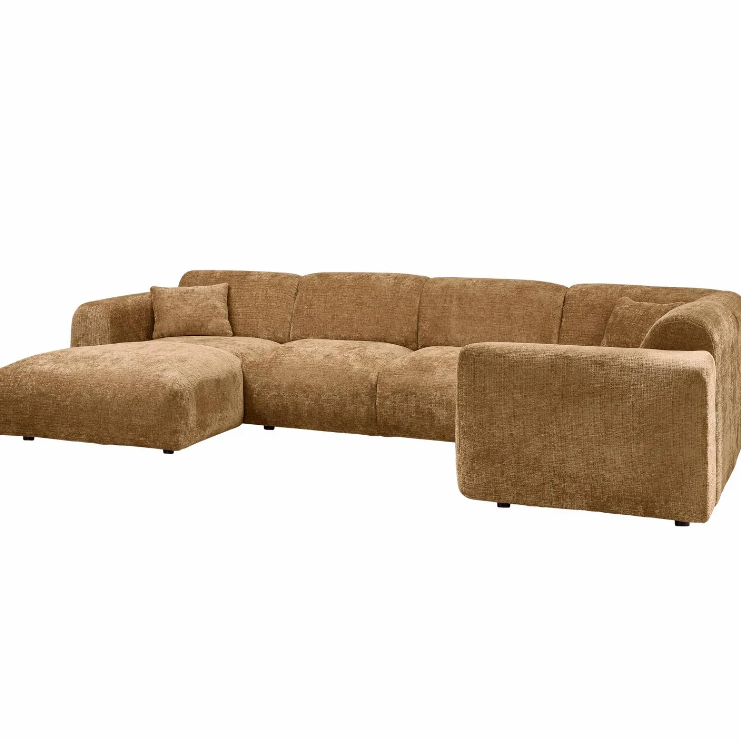 Online WOOOD Cloud hoekbank rechts geweven chenille Honinggeel