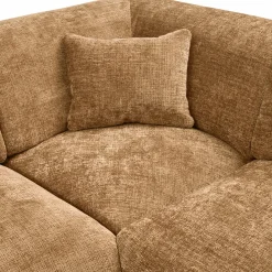 Online WOOOD Cloud hoekbank rechts geweven chenille Honinggeel
