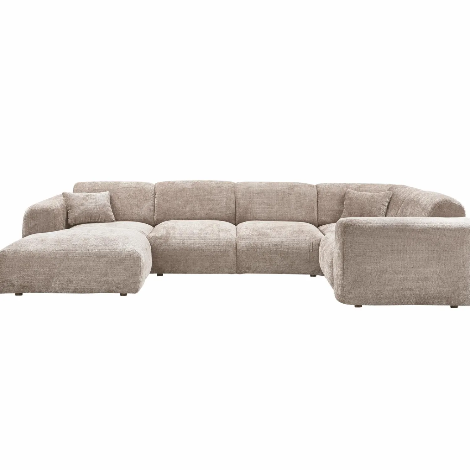 Outlet WOOOD Cloud hoekbank rechts geweven chenille Naturel