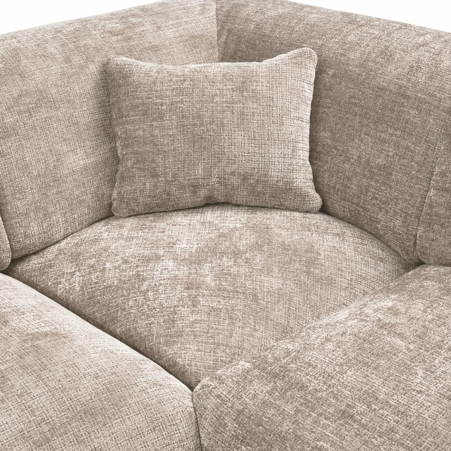 Outlet WOOOD Cloud hoekbank rechts geweven chenille Naturel