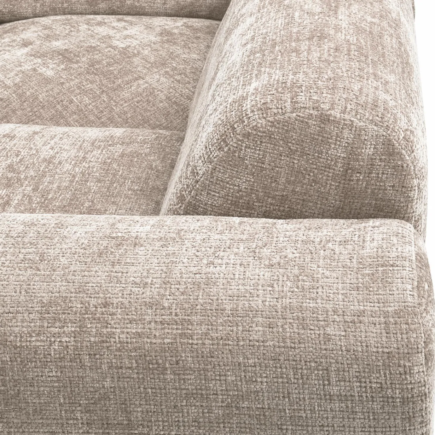 Outlet WOOOD Cloud hoekbank rechts geweven chenille Naturel