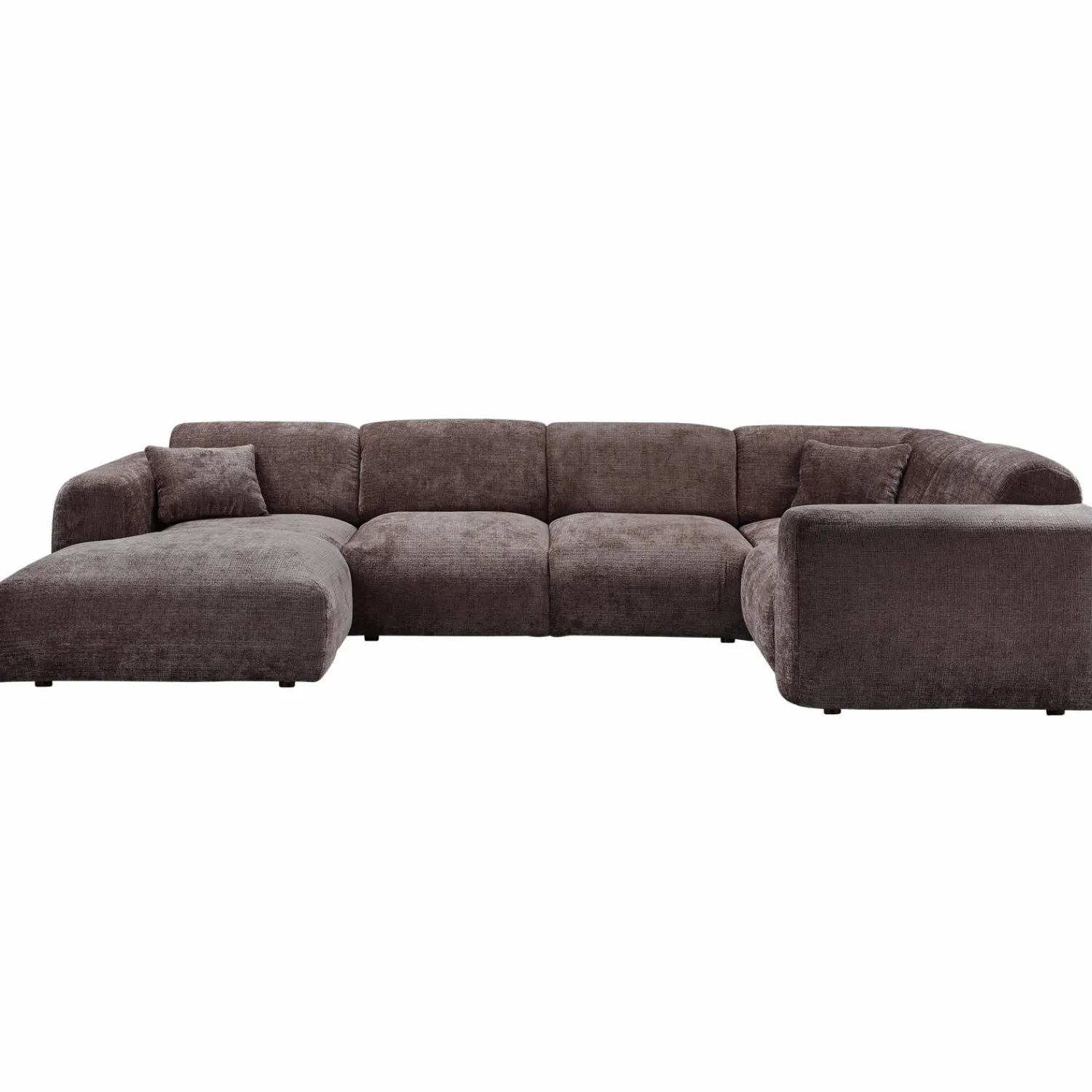 Discount WOOOD Cloud hoekbank rechts geweven chenille Warm bruin