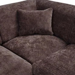 Discount WOOOD Cloud hoekbank rechts geweven chenille Warm bruin