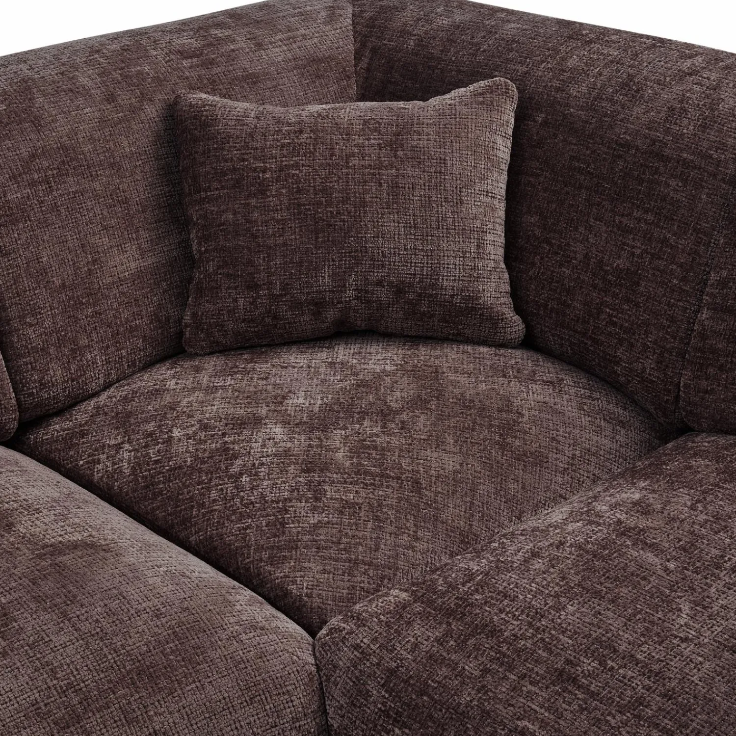 Discount WOOOD Cloud hoekbank rechts geweven chenille Warm bruin