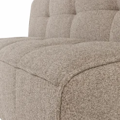 Discount WOOOD Cluster eetbankje met rugleuning bouclé khaki bruin