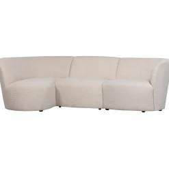 Sale WOOOD Coco 3-zits bank ronding links bouclé Crème