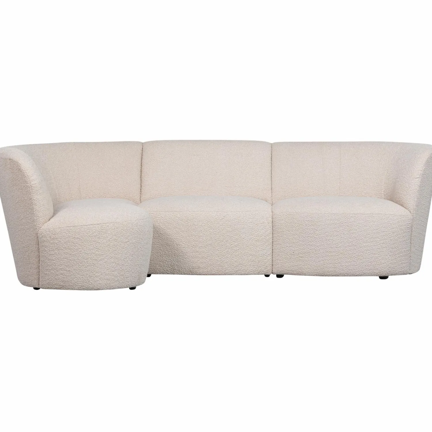 Sale WOOOD Coco 3-zits bank ronding links bouclé Crème