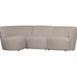 New WOOOD Coco 3-zits bank ronding links bouclé Zand