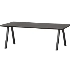 WOOOD Combi-Tablo: tafel eiken 220x90 & 2-stand blacknight