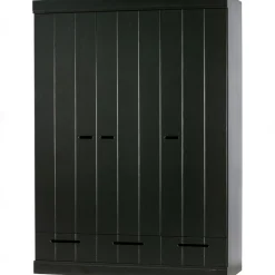 Hot WOOOD Connect 3-deurs kledingkast+ lade Zwart