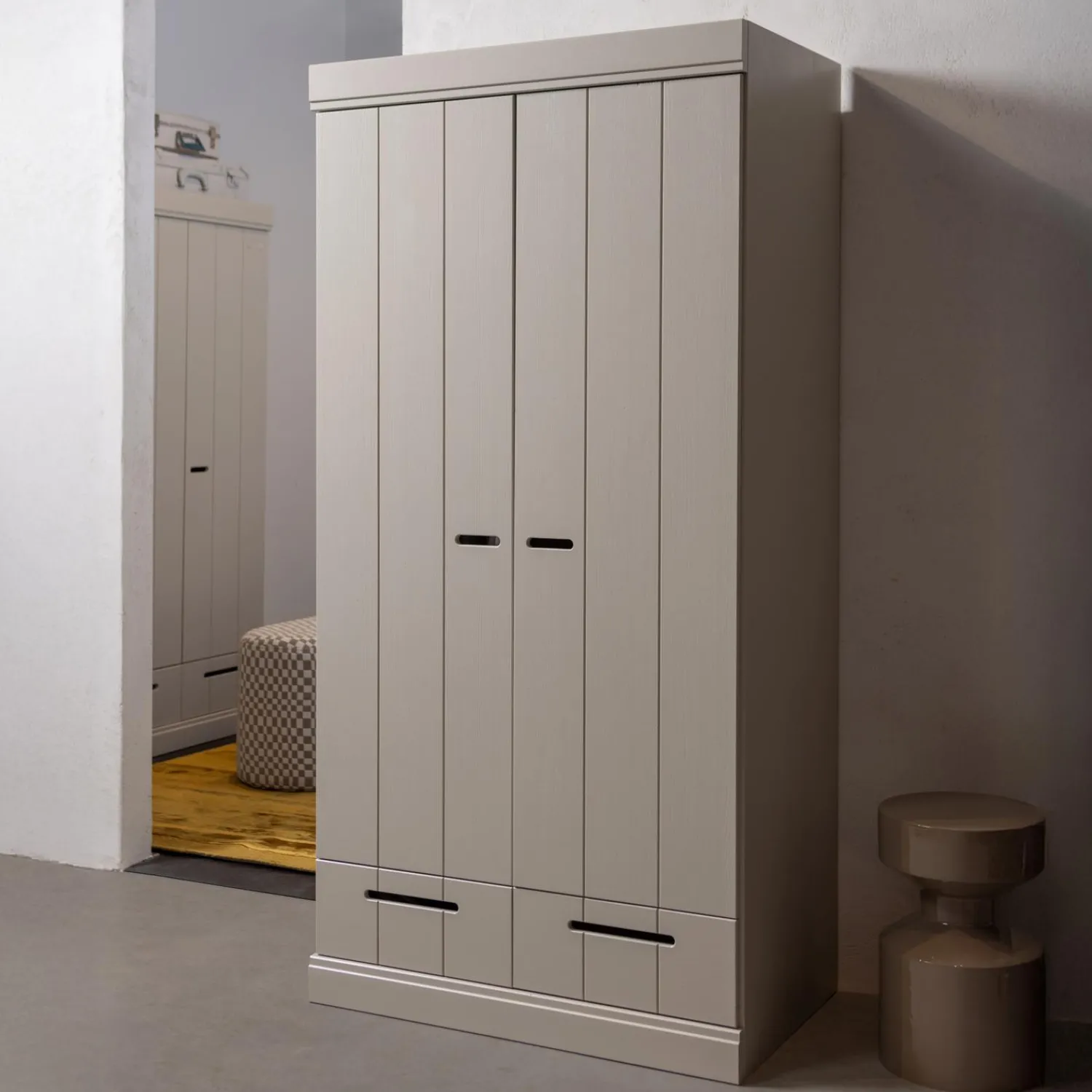 Discount WOOOD Connect 2-deurs kledingkast + lade Dust