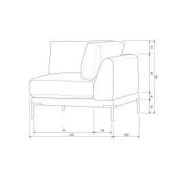 Clearance WOOOD Couple hoekelement chocolade bruin Chocoladebruin