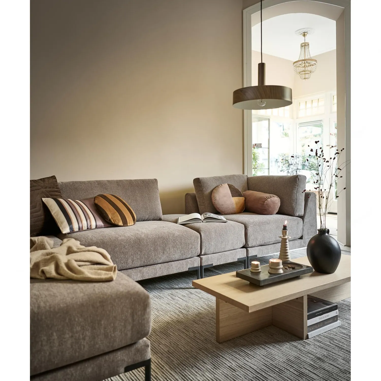 Outlet WOOOD Couple lounge element links Taupe