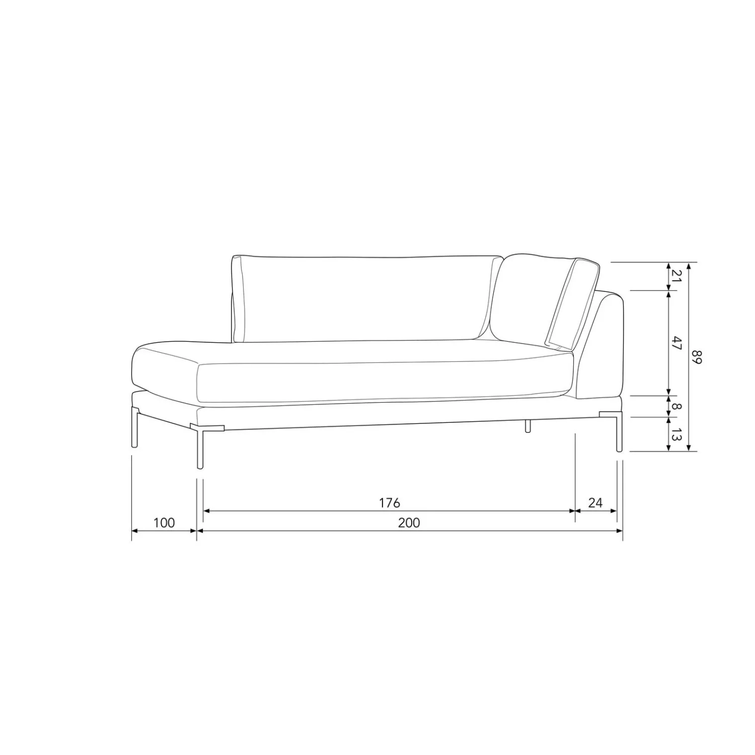 Outlet WOOOD Couple lounge element links Taupe