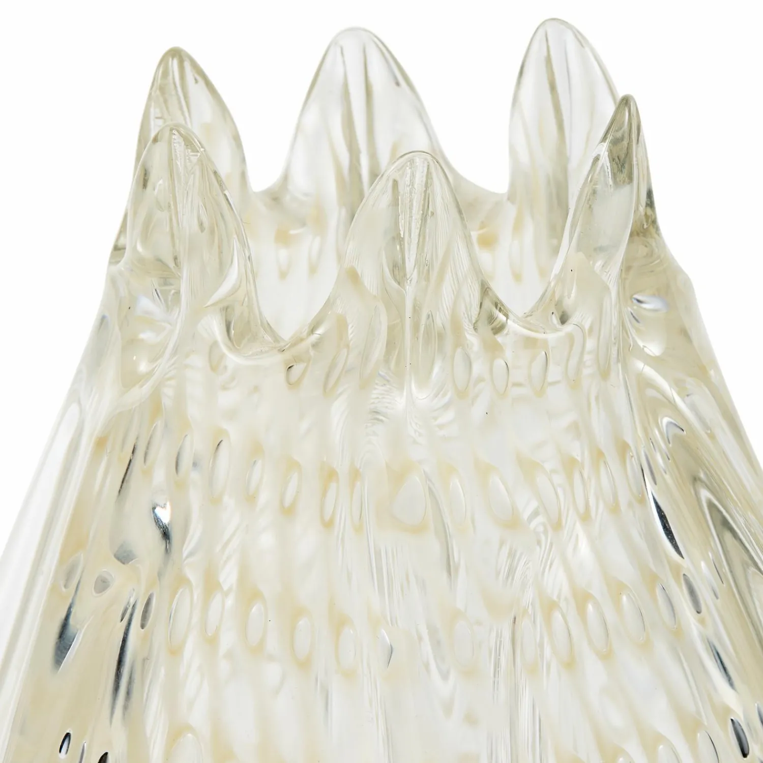 New WOOOD Crown handgevormde vaas glas 24x18 cm off white