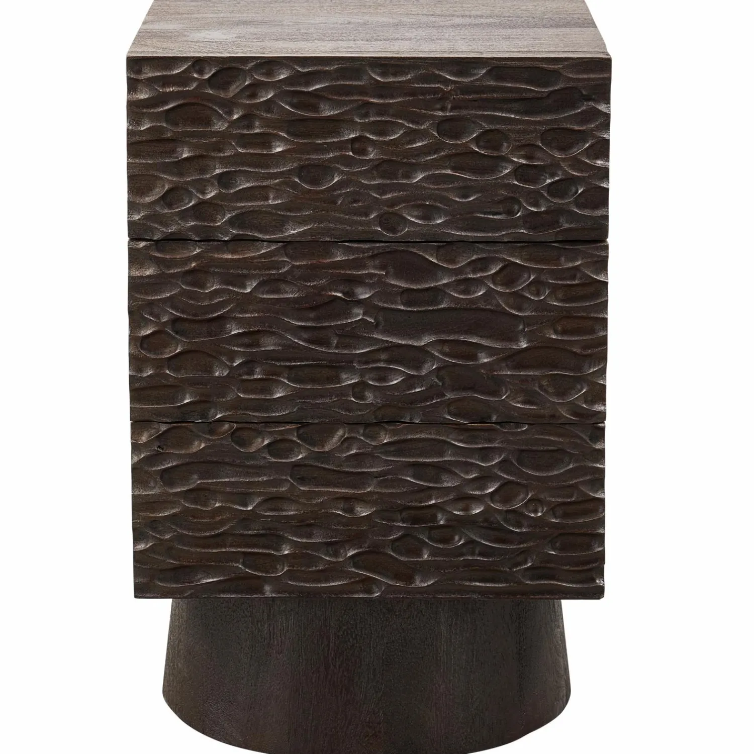 Sale WOOOD Crumble Carved nachtkastje met lades mango hout walnoot