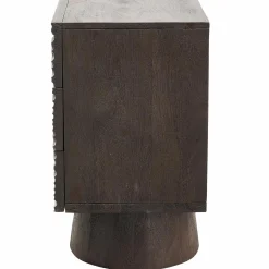 Sale WOOOD Crumble Carved nachtkastje met lades mango hout walnoot