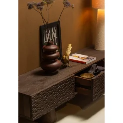 Online WOOOD Crumble Carved tv meubel mango hout walnoot