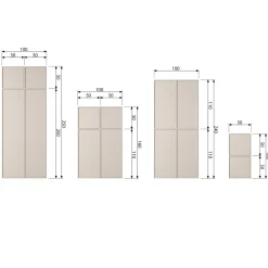 Discount WOOOD Daily Closet Double 200x100 cm grenen dakargrau