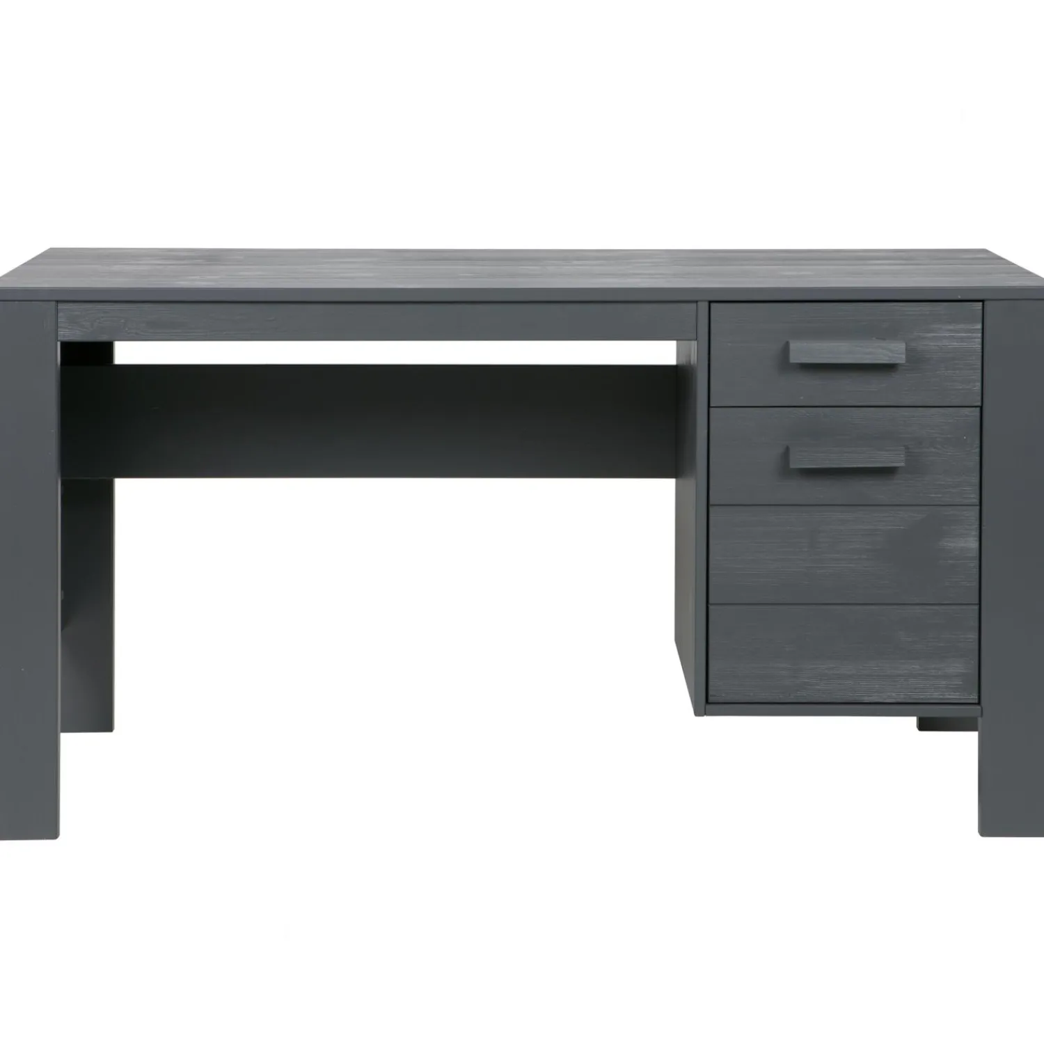 WOOOD Dennis bureau grenen steel grey geborsteld Staalgrijs