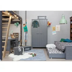 Hot WOOOD Dennis kast grenen steel grey Staalgrijs