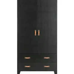 Best WOOOD Dian garderobekast grenen diepzwart