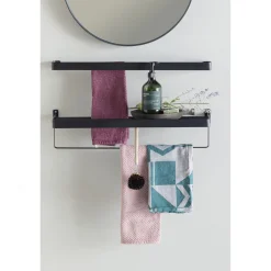 WOOOD Doutzen spiegel metaal zwart ø50 cm