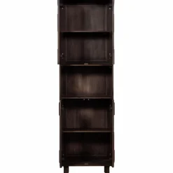 Discount WOOOD Draw 4-deurs opbergkast met open vak mango hout walnoot