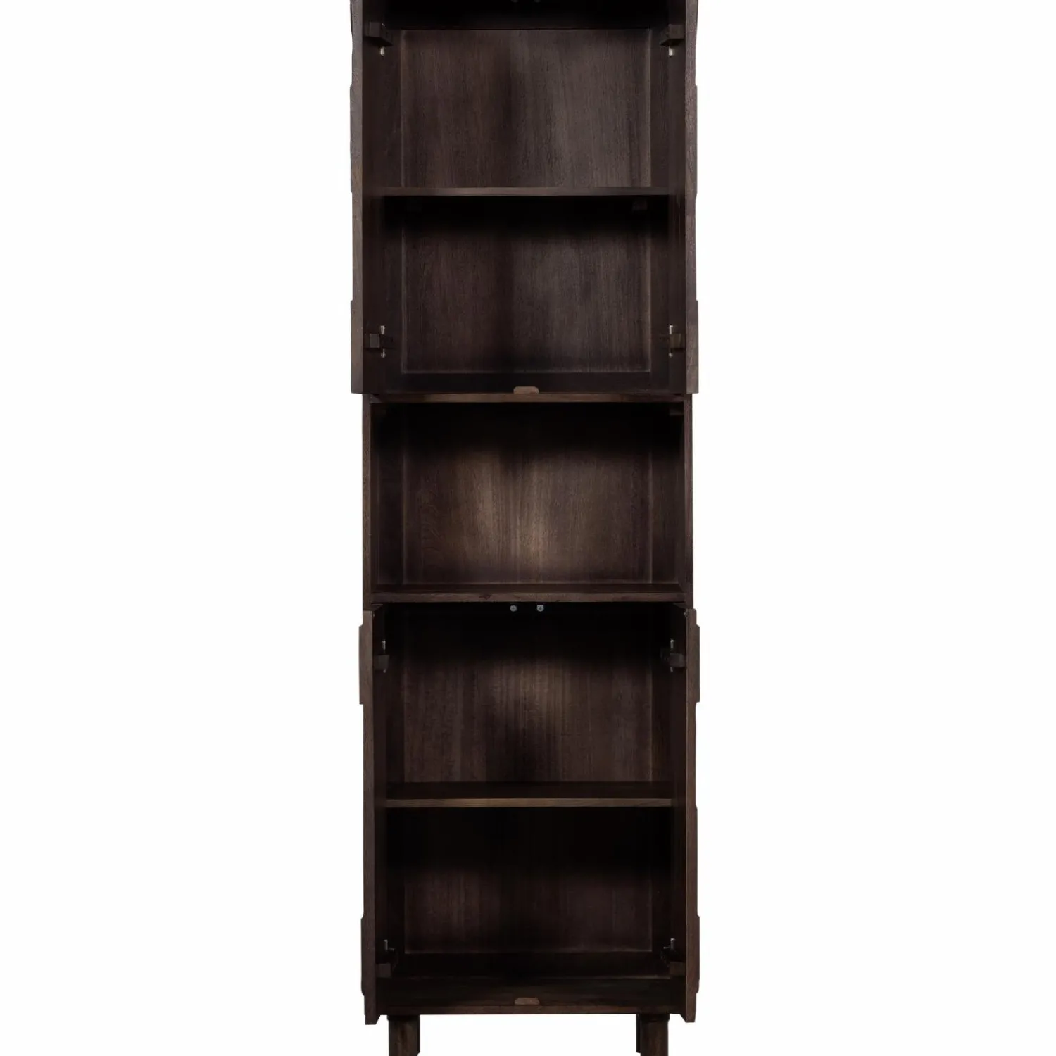 Discount WOOOD Draw 4-deurs opbergkast met open vak mango hout walnoot