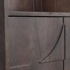 Discount WOOOD Draw 4-deurs opbergkast met open vak mango hout walnoot