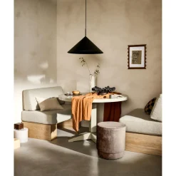 Outlet WOOOD Eat Up muurbankje inclusief kussens beige eiken naturel Naturel mat