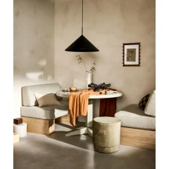 Outlet WOOOD Eat Up muurbankje inclusief kussens beige eiken naturel Naturel mat