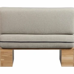 Outlet WOOOD Eat Up muurbankje inclusief kussens beige eiken naturel Naturel mat